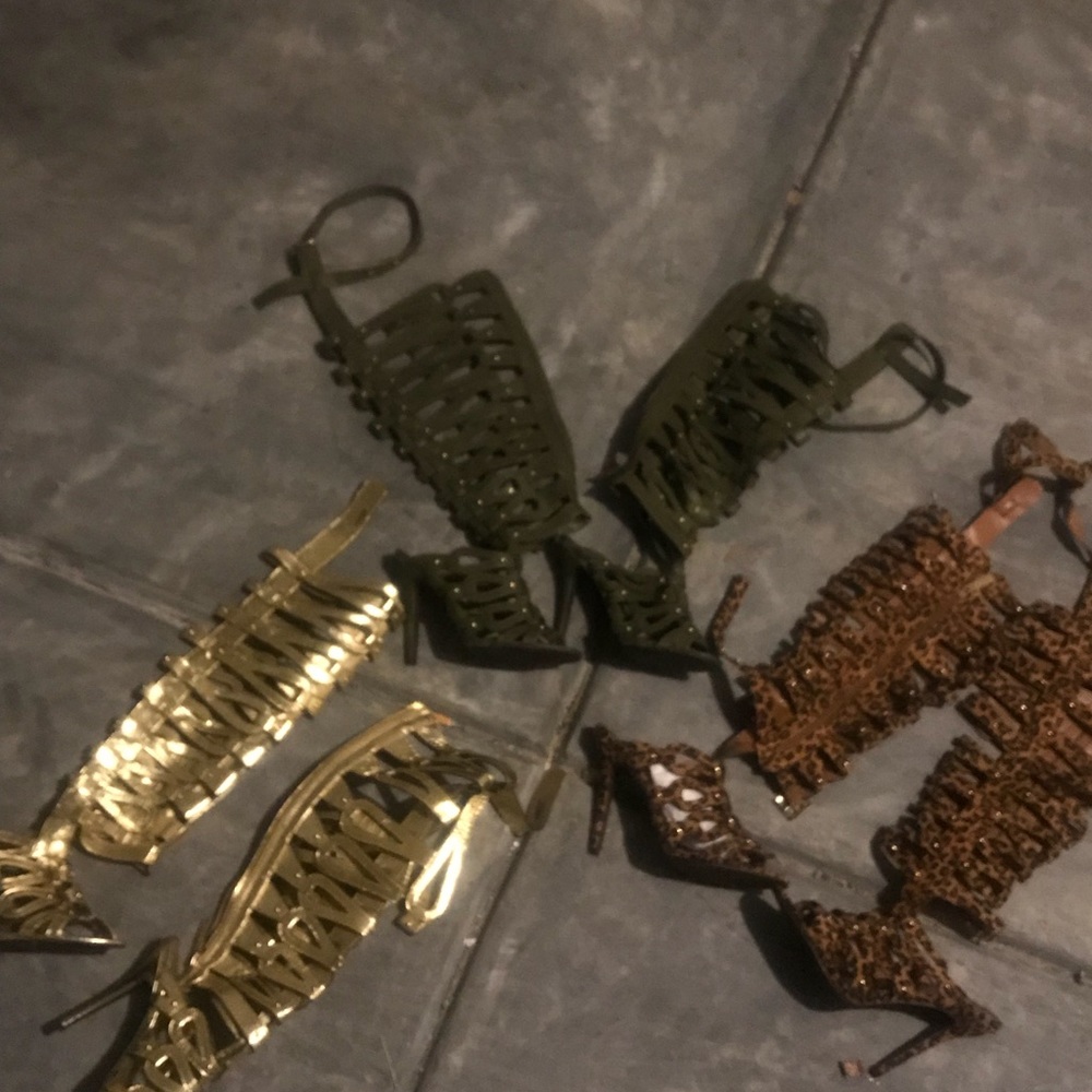 Thigh high gladiator heels